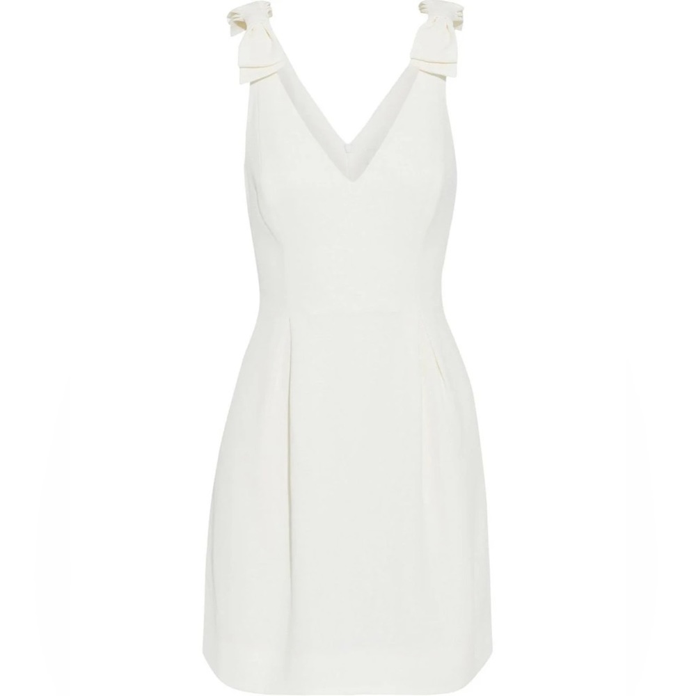 Zimmermann Espionage Bow Pleated Crepe Mini Dress